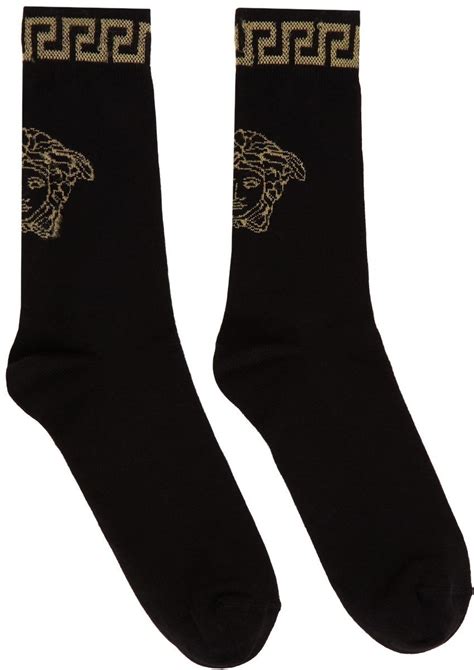 black versace socks|Versace socks black and gold.